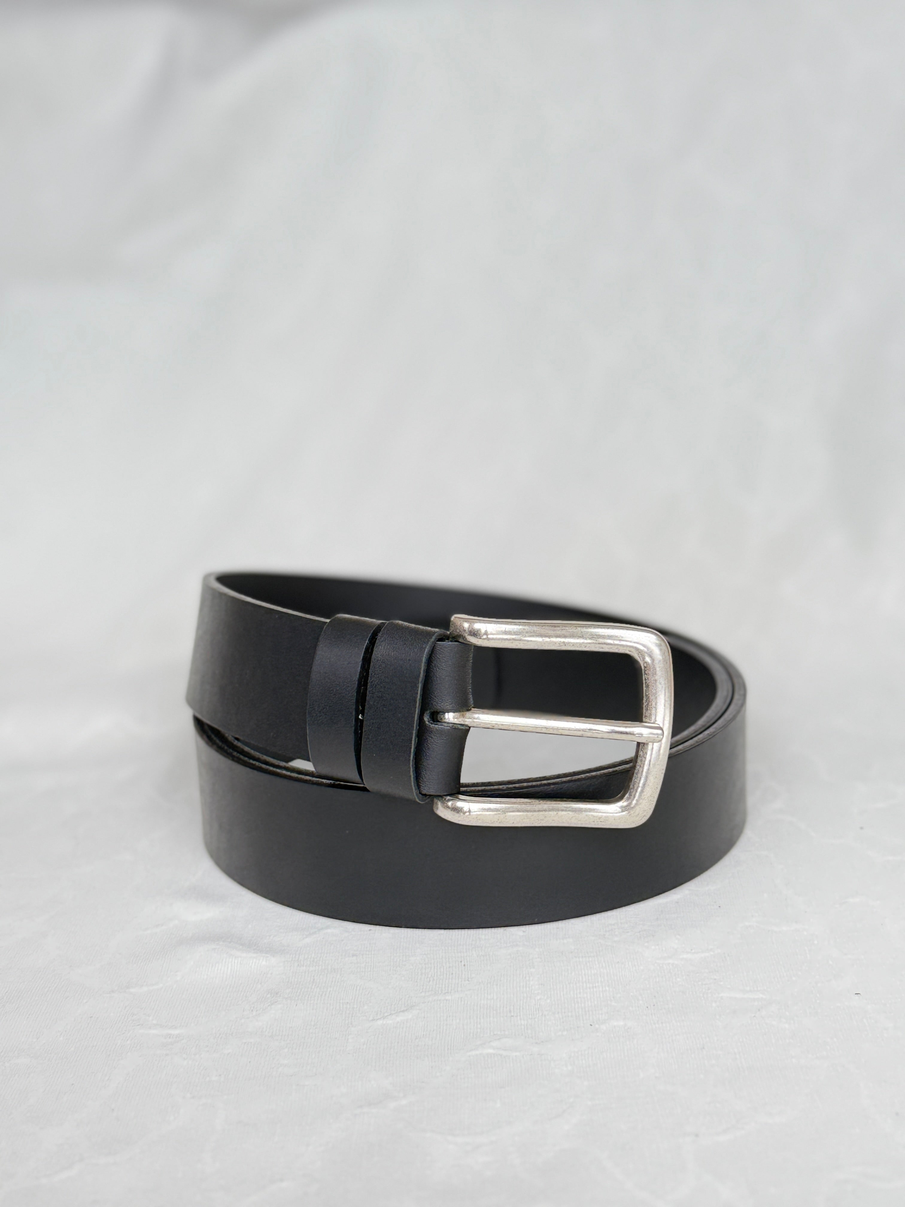 Black Leather Belt - Clasic